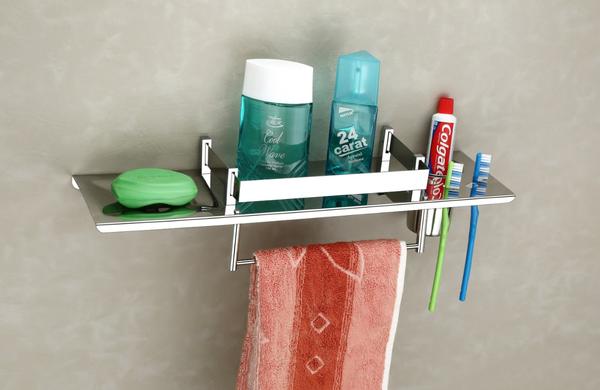 Modern, Trendy & Attractive - Very Modern, Trendy & Attractive (Architectural Design) Completes Your Bathroom Or Living Room Decor And Enhances The Look Of Your WallsMulti Purpose Use : 4 in1 Bathroom Shelf, Tumbler Holder, Towel-Napkin Hanger (Napkin)Rust Proof, Premium Design, Good Quality. Railing Ensures That Items Stay In Place AND Won't Fall OffBeautiful Nickel Finish Shelf, Adding Style To Any Bathroom. Package Contents: 1 Stainless Steel Shelf With Free Fitting Material InsideVery Modern, Trendy & Attractive (Architectural Design) Completes Your Bathroom Or Living Room Decor And Enhances The Look Of Your Walls