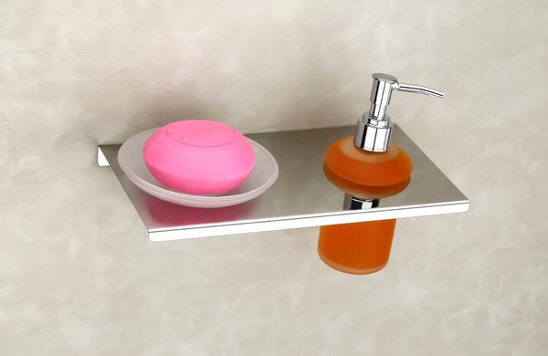 Soap dish with Soap Dispenser is made of Glass material with Matt finish, durable and rustproof, non-toxic, BPA freeHoles drains: Soap tray has drain out of water fast to remain soap dry. This is suitable for bathroom & kitchen storage organizers, soap, toothbrush and sponge.Easy to hold and place Shampoo & Soap. Deep holder ensures your soap won't fall from basketInstallation: wall mount installation (free fitting materials)Package contains: 1-piece of stainless steel soap dish with soap dispenser and fitting hardware. Made in India. Easy to clean ,its smooth surface can be easily cleaned with water or dry cloth.