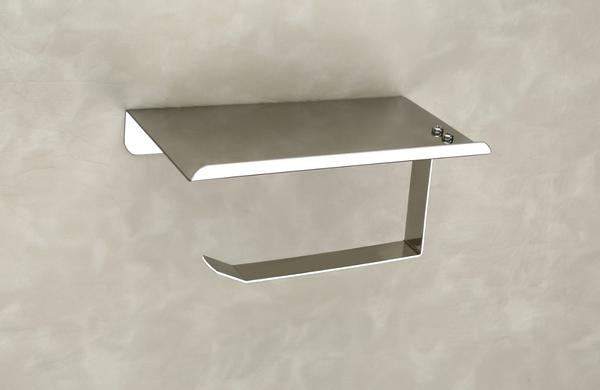 This sleek and modern bathroom shelf with an integrated napkin ring is crafted from high-quality stainless steel, ensuring durability and resistance to corrosion. The shelf features a minimalist design with clean lines and a polished finish, making it a perfect addition to any contemporary bathroom. The top shelf provides ample space for storing toiletries, while the napkin ring below offers a convenient spot to hang a hand towel. Easy to install and maintain, this versatile accessory combines functionality with a sophisticated look, enhancing the overall aesthetic of your bathroom.