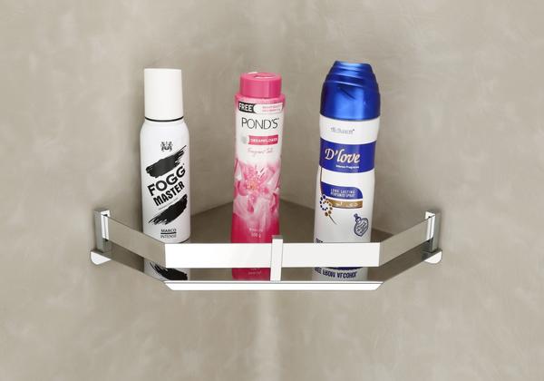 This elegant corner bathroom shelf is designed to maximize storage space while maintaining a sleek and modern look. Crafted from premium stainless steel, this shelf is not only durable but also resistant to rust and corrosion, ensuring long-lasting use. The polished surface adds a touch of sophistication to any bathroom decor, while the open design allows for easy access to your essentials. Perfect for holding toiletries, beauty products, and other bathroom necessities, this corner shelf combines functionality with style, making it a versatile addition to any bathroom.