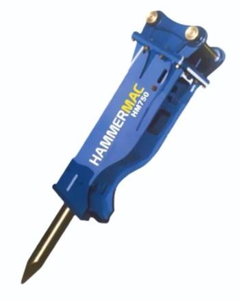Hydraulic rock breakers are powerful tools designed to efficiently break through tough rock and concrete surfaces, making them essential for construction and demolition projects.These machines offer precise control and high impact force, ensuring quick and effective breaking while minimizing vibrations and noise. Brand HamermacModel Name/Number HM1000Gross Weight 861 KgHose Diameter 3/4 mmOperating Pressure 150-170 kg/cm2Vehicle Weight 11-16 TonTotal Length 2316 mmTotal Width 438 mmImpact Rate 350-700 bpmRod Diameter 100 mmSuitable for 10 ton class Excavator of Tata Hitachi, Volvo, Kobelco, Hyundai, CAT, Sany etc. Model - 110, 120, 130, 140 JS140, Additional Information:Delivery Time: Ready Stock