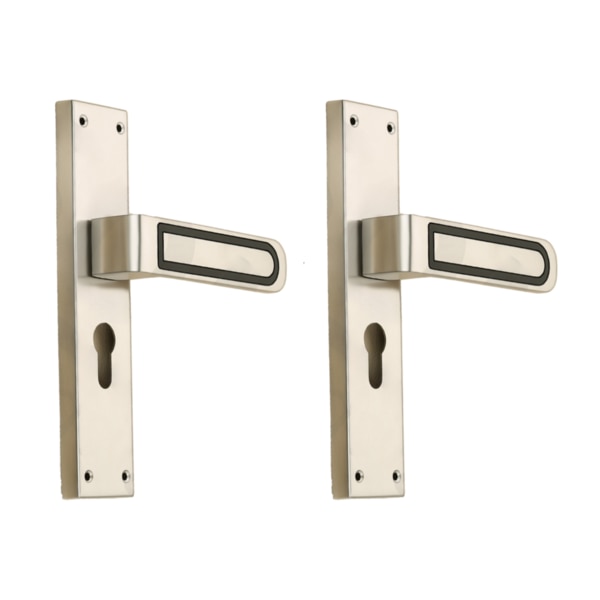 Upgrade your doors with our Elegant Stainless Steel Door Handle Set with Plate Fitting. Designed to offer both style and durability, this handle set features a sleek plate fitting that adds a refined touch to any door, while ensuring a comfortable and secure grip.Our handles are designed with a focus on both aesthetics and functionality. The integrated plate fitting not only adds a refined look but also provides additional stability and security, making them a reliable choice for any door.Key Features:Superior Quality: Constructed from high-grade stainless steel, these handles are built to last, providing excellent strength and resistance to wear and tear.Timeless Design: The clean, smooth surface and integrated plate fitting offer a classic look that seamlessly blends with both modern and traditional décor.Complete Set: This product includes two handles and matching plate fittings, perfect for a complete door installation. Each set comes with a comprehensive fitting kit, ensuring a hassle-free setup.Elegant Finish: The polished finish enhances the overall aesthetic of your doors, adding a touch of sophistication to any room.