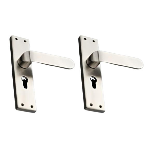 Enhance your doors with our Elegant Stainless Steel Door Handle Set. Crafted with a focus on simplicity and durability, this handle set is designed to complement any interior style while providing a comfortable grip and long-lasting performance.Our handles are not just about looks; they are built to last. With a design that prioritizes both aesthetics and functionality, you can trust that our handles will remain a stylish feature in your home for years to come.Key Features:Superior Quality: Made from premium stainless steel, these handles are built to withstand daily use while maintaining their sleek appearance.Timeless Design: The clean, smooth surface of these handles offers a classic look that seamlessly fits into both modern and traditional decor.Complete Set: This product includes two handles, perfect for a complete door installation. Each set comes with a comprehensive fitting kit, ensuring a hassle-free setup.Elegant Finish: The polished finish adds a touch of sophistication to your doors, making them stand out in any room.