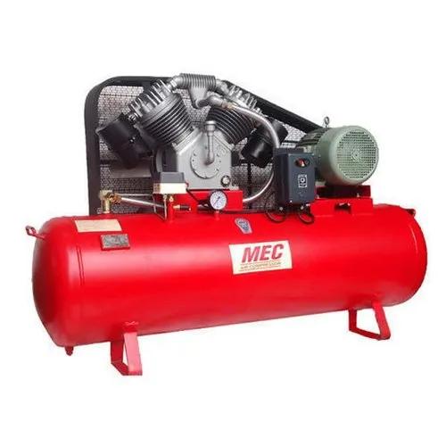 Owing to our expertise, we are manufacturing and wholesaling superior quality Air Compressors that are used to convert power into kinetic energy by compressing air. These are manufactured using the finest quality alloy steel and other raw material and are in accordance with the global standard. In addition to this, these are cautiously analyzed using tensile and hardness testing machines to make sure that we are offering only the best air compressors. These are well known for their extraordinary performance, robust construction, reliability and durability. Our customers can avail these air compressors at affordable prices.Product Details:Compressor Type Air CompressorCooling Method Air CooledMaximum Flow Rate (in cfm) 0-20 cfmCompressor Brand MECAir Tank Capacity (in L) 220 LNumber of Compression Stages Single StageHorse Power 5 HPAutomation Grade AutomaticWarranty 12 months
