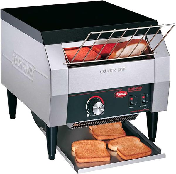 The conveyor toaster is a high-efficiency appliance designed for consistent toasting in busy foodservice environments. Featuring a continuous belt system, it ensures even toasting of bread, bagels, and pastries with adjustable speed and temperature settings. Its durable construction and large capacity make it ideal for high-volume use, while the easy-to-clean design simplifies maintenance. Perfect for restaurants, cafes, and catering services, it combines reliability with a sleek, space-saving profile. The conveyor toaster streamlines breakfast and snack service, enhancing both speed and quality.