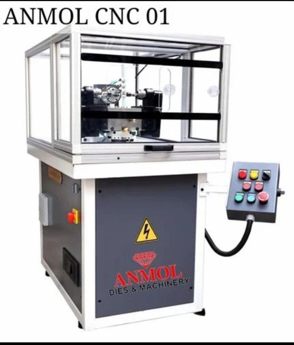 AUTOMATIC DOT CUT & C-CUT MACHINE FOR HOLLOW BALL WITH AUTO PICK AND PLACE FULL CNC MACHINE SINGLE HEAD | VERTICAL | EASY OPERATING | AUTO PICK AND PLACE | FAST OPERATION C-CUT 2 SECS4 Axi CNC Machine For DULL/MATTE Finish Of different shapes of beads like Oval,Cylindrical & Spherical