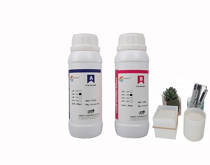Jay Enterprises LSR-135 is little harder than LSR-130 and it is mainly used for making molds for the Jewellery and food grade applications . It also can be used for making compontents and molds for concrete stone,GRC,polyurethane products ; wax, candle decoration ; rapid prototypingIts food & Jewellery grade Two-part silicon rubber: flowable addition cure siliconMedium Fast curing. Cures at room temperature within 5-8 hours.Degassing is requiredAn exceptional fluidity and good operability, easy to demold.Good tensile and tear strength, no shrinkage