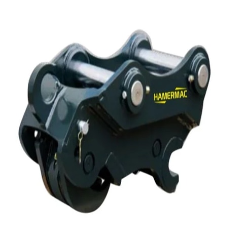 Hamermac Hydraulic Quick Coupler
Material Mild Steel
Weight 300 Kg
Brand Hamermac
Usage/Application Excavator
Pressure 20.6 Kg/cm2
Surface Treatment Color Coated
Product Details :-
Hamermac Quick Couplers have been designed to permit exchanging several kinds of attachments of excavators in a few minutes without using any other tools and machines while staying in the cabin. Currently, Hamermac QC Series are available in 7 different excavator sizes.
Double safety device (locking system)
Excellent durability built with robust steel and ‘two-pass’ welding system
Enhanced efficiency with optimized installation width
