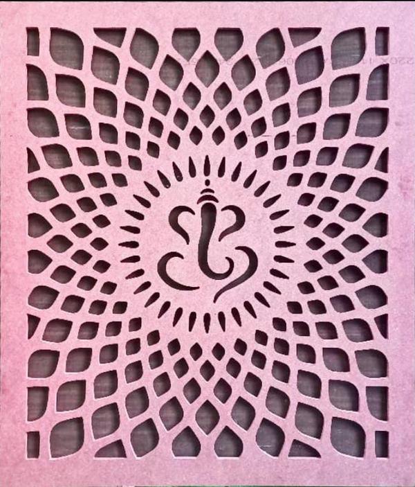  CNC 2D design Embose ganesh with beautiful flower design.
