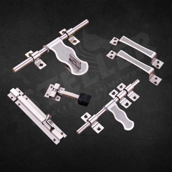 Upgrade your space with our SS Stainless Steel Premium Cut Door Kit, a complete solution for unmatched security and style. This meticulously crafted kit features a high-quality stainless steel construction that promises exceptional durability and resistance to corrosion, ensuring your doors remain as sturdy and secure as the day they were installed. The premium cut finish provides a sleek, modern look that complements any décor, adding a touch of sophistication to both residential and commercial settings.The kit includes everything you need for a secure and reliable door installation:• 1 AL-Drop with a premium cut for a flawless finish,• 2 AL-Drop clamps for secure attachment,• 1 AL-Drop lock clamp to enhance security,• 1 Towerbolt for additional locking strength,• 1 Door stopper to prevent damage and wear,• 1 latch with 3 latch clamps for a firm closure,• 2 handles designed for comfort and easy grip.Each component in this kit is engineered for precision and durability, offering superior performance and a longer lifespan. The versatile design makes it perfect for various door types, ensuring functionality and ease of installation. Whether you're upgrading your home or outfitting a commercial property, this complete door kit meets all your needs with elegance and efficiency.Invest in the SS Stainless Steel Premium Cut Door Kit today and experience the perfect blend of style, security, and durability. Transform your doors into a testament of quality craftsmanship and innovative design!