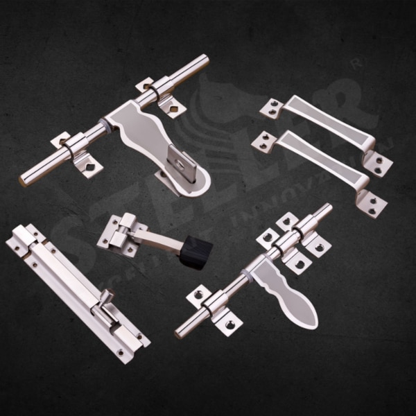 Upgrade your space with our SS Stainless Steel Premium Cut Door Kit, a complete solution for unmatched security and style. This meticulously crafted kit features a high-quality stainless steel construction that promises exceptional durability and resistance to corrosion, ensuring your doors remain as sturdy and secure as the day they were installed. The premium cut finish provides a sleek, modern look that complements any décor, adding a touch of sophistication to both residential and commercial settings.The kit includes everything you need for a secure and reliable door installation:• 1 AL-Drop with a premium cut for a flawless finish,• 2 AL-Drop clamps for secure attachment,• 1 AL-Drop lock clamp to enhance security,• 1 Towerbolt for additional locking strength,• 1 Door stopper to prevent damage and wear,• 1 latch with 3 latch clamps for a firm closure,• 2 handles designed for comfort and easy grip.Each component in this kit is engineered for precision and durability, offering superior performance and a longer lifespan. The versatile design makes it perfect for various door types, ensuring functionality and ease of installation. Whether you're upgrading your home or outfitting a commercial property, this complete door kit meets all your needs with elegance and efficiency.Invest in the SS Stainless Steel Premium Cut Door Kit today and experience the perfect blend of style, security, and durability. Transform your doors into a testament of quality craftsmanship and innovative design!