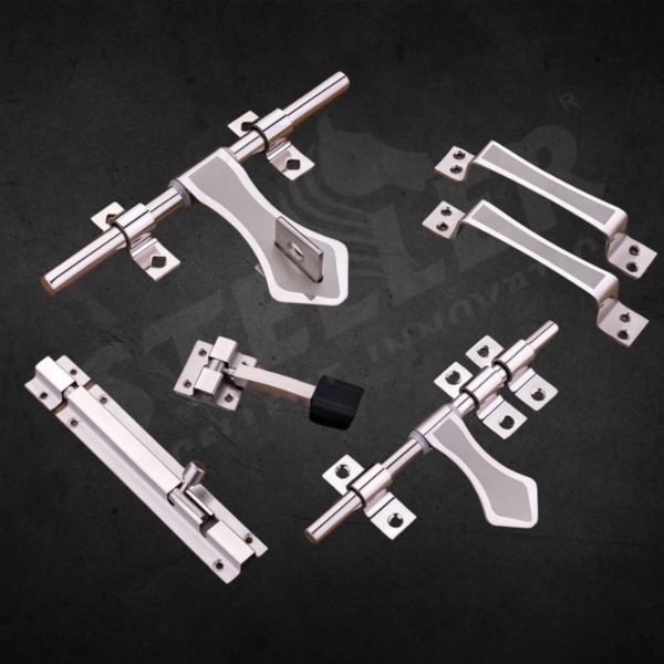 Upgrade your space with our SS Stainless Steel Premium Cut Door Kit, a complete solution for unmatched security and style. This meticulously crafted kit features a high-quality stainless steel construction that promises exceptional durability and resistance to corrosion, ensuring your doors remain as sturdy and secure as the day they were installed. The premium cut finish provides a sleek, modern look that complements any décor, adding a touch of sophistication to both residential and commercial settings.The kit includes everything you need for a secure and reliable door installation:• 1 AL-Drop with a premium cut for a flawless finish,• 2 AL-Drop clamps for secure attachment,• 1 AL-Drop lock clamp to enhance security,• 1 Towerbolt for additional locking strength,• 1 Door stopper to prevent damage and wear,• 1 latch with 3 latch clamps for a firm closure,• 2 handles designed for comfort and easy grip.Each component in this kit is engineered for precision and durability, offering superior performance and a longer lifespan. The versatile design makes it perfect for various door types, ensuring functionality and ease of installation. Whether you're upgrading your home or outfitting a commercial property, this complete door kit meets all your needs with elegance and efficiency.Invest in the SS Stainless Steel Premium Cut Door Kit today and experience the perfect blend of style, security, and durability. Transform your doors into a testament of quality craftsmanship and innovative design!