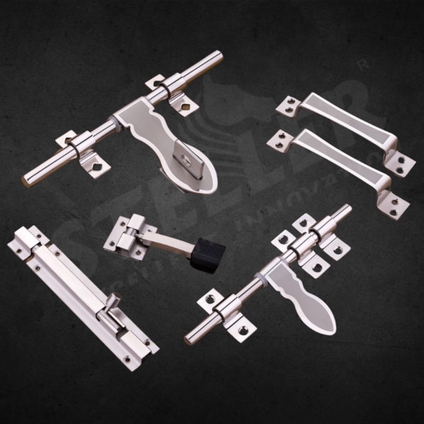 Upgrade your space with our SS Stainless Steel Premium Cut Door Kit, a complete solution for unmatched security and style. This meticulously crafted kit features a high-quality stainless steel construction that promises exceptional durability and resistance to corrosion, ensuring your doors remain as sturdy and secure as the day they were installed. The premium cut finish provides a sleek, modern look that complements any décor, adding a touch of sophistication to both residential and commercial settings.The kit includes everything you need for a secure and reliable door installation:• 1 AL-Drop with a premium cut for a flawless finish,• 2 AL-Drop clamps for secure attachment,• 1 AL-Drop lock clamp to enhance security,• 1 Towerbolt for additional locking strength,• 1 Door stopper to prevent damage and wear,• 1 latch with 3 latch clamps for a firm closure,• 2 handles designed for comfort and easy grip.Each component in this kit is engineered for precision and durability, offering superior performance and a longer lifespan. The versatile design makes it perfect for various door types, ensuring functionality and ease of installation. Whether you're upgrading your home or outfitting a commercial property, this complete door kit meets all your needs with elegance and efficiency.Invest in the SS Stainless Steel Premium Cut Door Kit today and experience the perfect blend of style, security, and durability. Transform your doors into a testament of quality craftsmanship and innovative design!