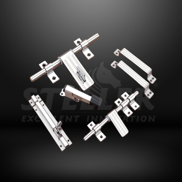 Enhance your door security and aesthetic with the Regular SS Door Kit from Steller Industries, a complete solution designed for both residential and commercial applications. Constructed from high-grade stainless steel, this door kit offers exceptional durability and a sleek, modern look, making it the perfect choice for anyone looking to combine reliability with style.Benefits of Choosing the Regular SS Door Kit:• Durability and Longevity: Made from premium stainless steel, this kit is designed to withstand the elements and provide years of reliable use.• Versatile Use: Perfect for both residential and commercial settings, offering flexibility to suit any need.• Easy to Install: The kit includes all necessary components for quick and easy installation, saving you time and hassle.• Enhanced Security: Features robust locking mechanisms to ensure your doors are safe and secure.Key Features of the Regular SS Door Kit:• 1 AL-Drop with Regular Design: A robust AL-Drop that ensures secure closure and smooth operation, perfect for daily use.• 2 AL-Drop Clamps & 1 AL-Drop Lock Clamp: These clamps provide a secure grip and maintain the alignment of the AL-Drop, enhancing the overall stability and security of your door.• 1 Towerbolt: A heavy-duty towerbolt designed to provide additional security, ideal for both home and office doors.• 1 Door Stopper: Protects your walls and door from damage while minimizing noise, made from durable materials to withstand frequent use.• 1 Latch with 3 Latch Clamps: Offers a reliable and smooth latching mechanism that is easy to operate, ensuring a secure closure every time.• 2 Stainless Steel Handles: Ergonomically designed for a comfortable grip, these handles are both functional and stylish, adding a modern touch to any door.The Steller Industries Regular SS Door Kit is built to deliver top-notch performance, thanks to its superior stainless steel construction. This material is highly resistant to rust and corrosion, ensuring your door components remain in pristine condition over time. Each piece in this kit is carefully designed for optimal functionality and enhanced security, making it a versatile solution for a variety of settings.Upgrade your door fittings with the Regular SS Door Kit from Steller Industries and enjoy a seamless blend of strength, functionality, and modern design. Make the smart choice for your property with this high-quality, reliable door hardware set.