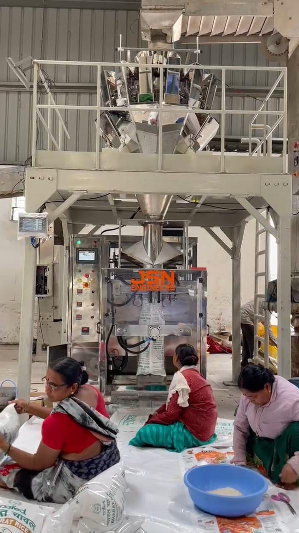 Fully Automatic Collar Type High Speed Load-Cell based 14 Head Weigher Machine for Granules e.g. Grains, Pulses, Rice & Soya Chunks etc. Pouch Packaging up to 5 Kg.