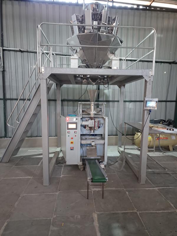 High Weighing Accuracy and High Speed based 10 Head Weigher Machine for Rs. 5/- Rs. 10/- Chips Kurkure Namkeen Popcorn Pouch Packaging.