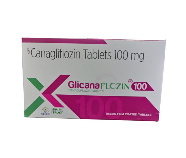 GLICANA FLOZIN 100Canagliflozin 100mgGLICANA FLOZIN 100 is a prescription medication formulated to manage blood sugar levels in individuals with type 2 diabetes. Containing 100mg of Canagliflozin, this medication belongs to the class of sodium-glucose co-transporter 2 (SGLT2) inhibitors. It works by helping the kidneys remove glucose from the bloodstream, thereby lowering blood sugar levels. GLICANA FLOZIN 100 is an effective option for patients who require additional glycemic control alongside diet and exercise. Key Benefits: Effective Glycemic Control: GLICANA FLOZIN 100 helps reduce blood sugar levels in individuals with type 2 diabetes, providing better overall glycemic management.Cardiovascular Protection: Canagliflozin has been shown to reduce the risk of cardiovascular events in diabetic patients, offering a dual benefit of blood sugar control and heart health protection.Weight Management: By promoting glucose excretion, GLICANA FLOZIN 100 may also contribute to weight loss, which is beneficial for many diabetic patients.Reduced Blood Pressure: The medication may help in lowering blood pressure, providing an additional health benefit for patients with hypertension. How Does It Work? GLICANA FLOZIN 100 works by inhibiting the SGLT2 protein in the kidneys. This protein is responsible for reabsorbing glucose back into the bloodstream. By blocking its action, Canagliflozin prevents glucose reabsorption, leading to increased glucose excretion through urine. This process lowers blood sugar levels, helping to maintain optimal glycemic control in individuals with type 2 diabetes. Directions for Use: GLICANA FLOZIN 100 should be taken as prescribed by your healthcare provider. The typical dosage is one tablet per day, taken orally with or without food. It is important to follow the prescribed dosage and schedule strictly. Do not adjust the dose without consulting your doctor, and ensure regular monitoring of your blood sugar levels while on this medication. Side Effects: While GLICANA FLOZIN 100 is generally well-tolerated, some patients may experience side effects. Common side effects include urinary tract infections, increased urination, and thirst. In some cases, patients may experience dizziness, dehydration, or hypoglycemia. Serious side effects are rare but can include ketoacidosis, severe allergic reactions, or kidney problems. It is important to report any unusual symptoms to your healthcare provider promptly.For further information: EMAIL: info@sterispharma.com / contact@sterispharma.com CALL/WHATSAPP: 7877551268, 7849827488 Order NOW
