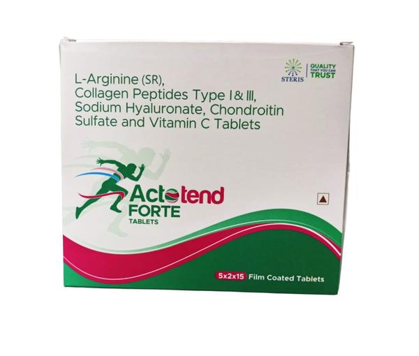 L-Arginine 500mg, Chondroitin Sulfate Sodium 200mg, Collagen Peptides Type 1 & 3 40mg, Sodium Hyaluronate 30mg, Vitamin C 12.5mg