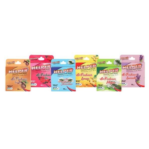 Keep your surroundings fresh and pleasant with the Helper Air Freshener. This compact, round-shaped air freshener is designed to eliminate unpleasant odors and replace them with a soothing fragrance that lasts for weeks. Its sleek design allows it to fit easily in any room, car, or office, adding a touch of freshness to your environment.Simply place it in your desired location and let it work its magic.