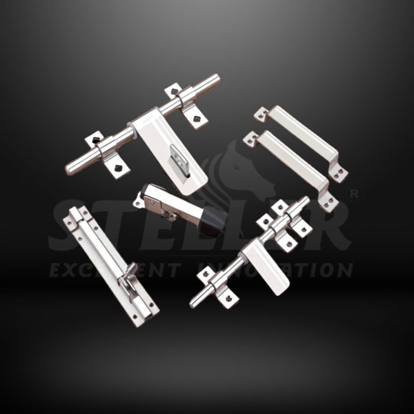 Introducing the Side Line SS Door Kit by Steller Industries—a perfect combination of modern aesthetics, high-grade durability, and superior functionality. This door kit is crafted using premium stainless steel, making it the ideal choice for both residential and commercial applications. The Side Line kit includes 1 AL-Drop with a Side Line Design, 2 AL-Drop Clamps, 1 AL-Drop Lock Clamp, 1 Towerbolt, 1 Door Stopper, 1 Latch with 3 Latch Clamps, and 2 Handles. Each component is meticulously engineered for seamless performance, offering both security and style that complements any door setup.The Side Line AL-Drop provides a strong and reliable locking mechanism, ensuring that your doors are always secure. The accompanying AL-Drop clamps and lock clamp offer enhanced stability, ensuring that the hardware is securely fastened and operates smoothly. The towerbolt adds an additional layer of security, ensuring doors remain firmly latched when closed. The door stopper prevents unwanted damage to walls and furniture, keeping your space in pristine condition. The latch, along with its 3 latch clamps, ensures effortless door movement, while the ergonomically designed handles offer a comfortable grip for daily use.Designed for long-lasting performance, the Side Line SS Door Kit is built to resist corrosion and endure the challenges of high-traffic areas. Its Side Line Design adds a sleek and modern touch to your doors, providing an elevated aesthetic that seamlessly blends with various interior styles.Key Features:High-quality stainless steel construction for superior durability and corrosion resistance.Complete kit with a Side Line AL-Drop, clamps, towerbolt, door stopper, latch, and handles.Ideal for both residential and commercial doors, offering reliable security and smooth functionality.Easy installation and smooth operation for daily use in high-traffic areas.Stylish Side Line Design that enhances the modern look of any door.Upgrade your door hardware with the Side Line SS Door Kit from Steller Industries and experience the perfect fusion of style, strength, and smooth performance.