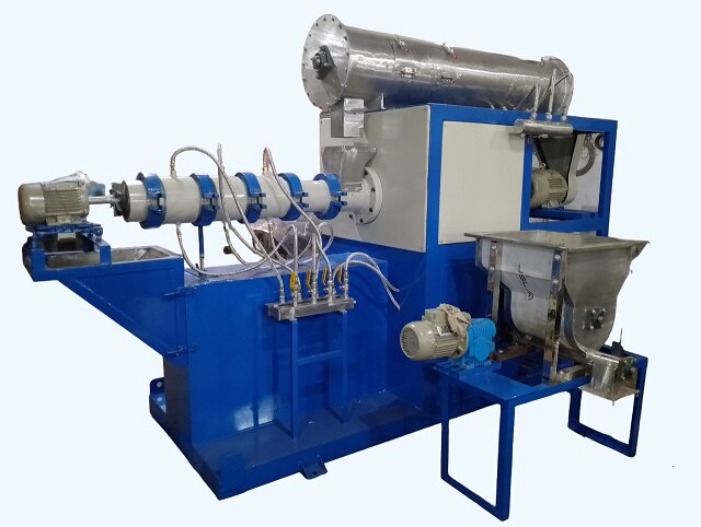 Machine Description Main Drive-75 HP AC Motor Pre Mixture- 5 HP AC MotorFeeder Hopper Mixing & Cutter Drive-  1 HP AC Motor 2Nos  App. Machine Size(LxWxH) 6'X6'X7' Approx. Weight (KG)- 2500