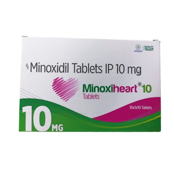 MINOXIHEART 10 is a medication containing Minoxidil (10 mg), primarily known for its effectiveness in treating hair loss and promoting hair regrowth. Minoxidil, originally developed as an oral medication to treat high blood pressure, is a potent vasodilator that helps improve blood flow. Over time, it was discovered that one of its side effects was promoting hair growth, leading to its widespread use as a topical treatment for male and female pattern baldness. MINOXIHEART 10 is an advanced oral form used under medical supervision for both hair regrowth and cardiovascular support.How Does MINOXIHEART 10 Work?Minoxidil works by widening blood vessels and improving blood circulation to the hair follicles. By enhancing blood flow to the scalp, it helps in revitalizing hair follicles that have shrunk due to androgenetic alopecia, the most common form of hair loss. This increased circulation nourishes the follicles, promoting the growth of thicker, stronger hair.On the cardiovascular side, Minoxidil is classified as a potent vasodilator, which means it relaxes the muscles in blood vessel walls, reducing blood pressure and making it easier for the heart to pump blood. This mechanism makes it beneficial for individuals with certain cardiovascular conditions.Uses of MINOXIHEART 101. Hair Regrowth Treatment: The primary use of MINOXIHEART 10 is to stimulate hair growth in people experiencing androgenetic alopecia (male or female pattern baldness). The oral form of Minoxidil is generally used when topical solutions are insufficient or when more aggressive treatment is needed. Oral Minoxidil helps individuals regrow thicker, fuller hair by enhancing blood flow to the hair follicles, thus stimulating their activity.2. Hypertension Management: Minoxidil was originally developed to manage high blood pressure (hypertension). By relaxing and dilating blood vessels, it allows blood to flow more freely, making it easier for the heart to pump blood, thereby reducing overall blood pressure.Benefits of MINOXIHEART 101. Effective for Hair Regrowth: Minoxidil is one of the few FDA-approved ingredients proven to promote hair regrowth. In its oral form, MINOXIHEART 10 provides a more robust solution for those who may not respond well to topical treatments. Studies have shown that regular use of oral Minoxidil can result in thicker, stronger hair.2. Convenient Administration: The oral form of Minoxidil in MINOXIHEART 10 offers a convenient alternative to topical solutions, which may sometimes cause irritation or require regular application. A single dose of the oral medication ensures continuous delivery of the active ingredient.3. Dual Benefits: In addition to stimulating hair regrowth, MINOXIHEART 10 also supports cardiovascular health by lowering blood pressure. This dual functionality makes it an excellent option for individuals seeking both hair regrowth and blood pressure management.Dosage and AdministrationMINOXIHEART 10 should be taken orally as prescribed by a healthcare professional. Dosages may vary depending on the severity of hair loss or hypertension. It’s crucial to follow the doctor's recommendations for safe and effective use.Standard Dosage: Usually, 10 mg once a day is prescribed, but this can be adjusted depending on the patient’s response and tolerance to the medication.Side Effects of MINOXIHEART 10Like all medications, MINOXIHEART 10 may cause some side effects, although not everyone will experience them. Common side effects include:Dizziness or lightheadedness: Especially when standing up quickly, due to its vasodilating properties.Water retention or swelling: Due to changes in blood pressure regulation.Increased hair growth in unintended areas: Oral Minoxidil can promote hair growth on parts of the body other than the scalp.In rare cases, more severe side effects like chest pain, shortness of breath, or significant swelling in extremities may occur. If any severe reactions develop, medical attention should be sought immediately.PrecautionsPregnancy and Breastfeeding: Women who are pregnant or breastfeeding should avoid using Minoxidil unless explicitly prescribed by a healthcare provider.Pre-existing Conditions: Individuals with cardiovascular diseases, kidney problems, or those on certain medications should discuss potential interactions and risks with their doctor before using MINOXIHEART 10.