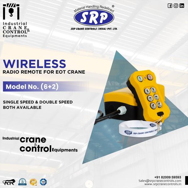 Product Details:Usage/Application EOT CraneRemote Type Wireless Remote ControlBrand SRPMaterial PlasticPackaging Type BoxModel Number/Name F21-E1BDistance Range 0-100 mBattery Life 12 HoursCurrent Consumption 100mA-120mAPower Consumption 0.58 W - 0.65 WAccessories:1 Receiver and 1 transmitter6 Single buttons1 Stop button1 Start switchRequestCallbackAdditional Information:Delivery Time: IMMEDIATE