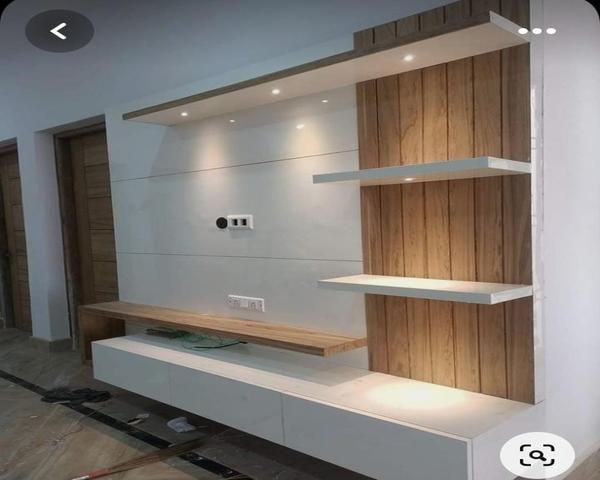 Tv unit size 6.5x5 feet with drawers material pvc sheet thick 19mm Hollow sheet