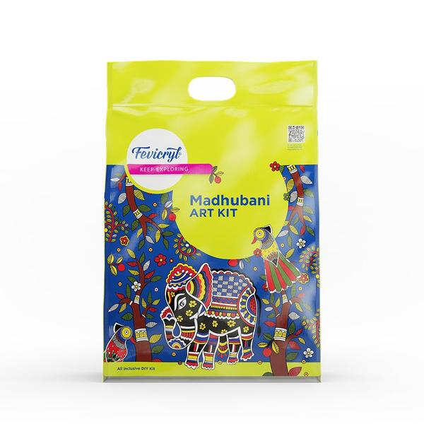 All-Inclusive DIY painting kit featuring Madhubani art, Art of IndiaIncludes pre-printed canvases (8 x 10 inches), Fevicryl acrylic colors (6 shades x 20ml), and fine art round brushes (Size-2 and Size-6), color palette, and detailed instruction manual.Step-by-step easy instructions provided for a seamless painting experience, with a follow-along demo video accessible by scanning the QR code for additional guidance and inspiration.Ideal for gifting to friends and family who appreciate creative endeavours.Encourages users to try fearlessly, as it's very easy to do with the help of step-by-step instructions and demo video QR code.
