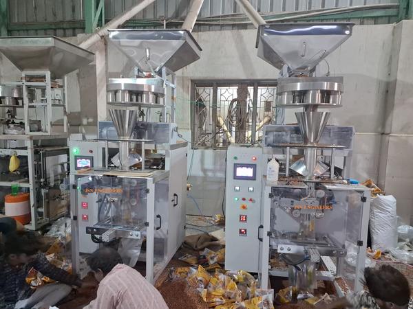 Full Pneumatic Collar Type High Speed Volumetric Cup Filler Machine for Grains Pouch Packaging [Up to 1 Kg]