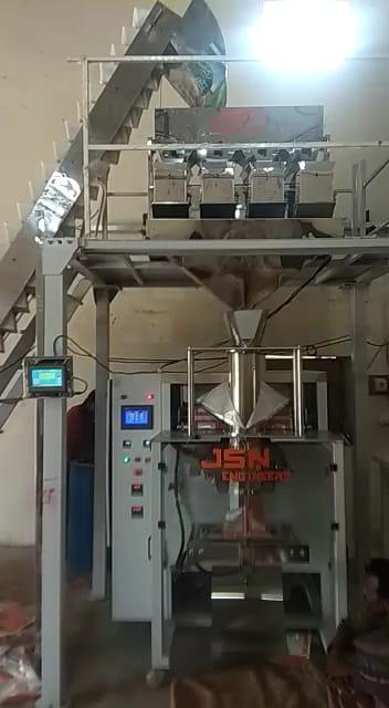 Fully Automatic Low Price Collar Type 4 Head Linear Weigher Machine for Granules Pouch Packaging [500gm - 5 Kg] in Low Volume Production Requirement.