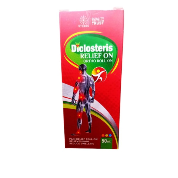 DICLOSTERIS RELIEF ON is a specialized topical formulation designed to provide fast and effective relief from muscle and joint discomfort. Combining traditional herbal remedies with modern therapeutic ingredients, this product is ideal for individuals seeking relief from strains, sprains, arthritis, and general aches. The unique blend of natural extracts and essential oils not only alleviates pain but also promotes overall wellness and comfort, making it a must-have in every home. Key Benefits: Fast Pain Relief: DICLOSTERIS RELIEF ON offers quick relief from muscle and joint pain, helping you return to your daily activities with ease.Natural Ingredients: The formulation utilizes traditional herbal ingredients known for their effectiveness in pain management, making it a safe alternative to synthetic pain relievers.Soothing Sensation: The cooling effect of Pudina Extract combined with the warming properties of Turpentine Oil provides a unique dual-action experience for pain relief.Reduces Inflammation: Ingredients like Karpoor and Ajwain Extract work synergistically to reduce inflammation, promoting faster recovery.Enhances Blood Circulation: The oils in this formulation stimulate blood flow to the affected area, which can aid in healing and alleviate pain more effectively. How Does It Work? DICLOSTERIS RELIEF ON works through a synergistic blend of its key ingredients, which target pain and discomfort at multiple levels. When applied to the skin, the product penetrates deeply to provide localized relief.Cooling and Warming Action: The combination of Pudina Extract and Turpentine Oil provides both cooling and warming sensations that help distract the brain from pain signals, providing immediate relief.Pain Relief and Inflammation Reduction: Ingredients like Wintergreen Oil and Karpoor Crystal contain compounds that inhibit pain receptors and reduce inflammation, allowing for greater mobility and comfort.Enhanced Blood Flow: The warming properties of Turpentine Oil and Karpoor help improve circulation, delivering essential nutrients to the affected area and promoting faster healing. Directions for Use: Clean the Affected Area: Ensure the area of application is clean and dry.Apply Generously: Squeeze an adequate amount of DICLOSTERIS RELIEF ON onto your fingertips.Massage Gently: Massage the product gently onto the affected area using circular motions until fully absorbed.Frequency: For optimal results, apply 2-3 times a day or as directed by a healthcare professional.
