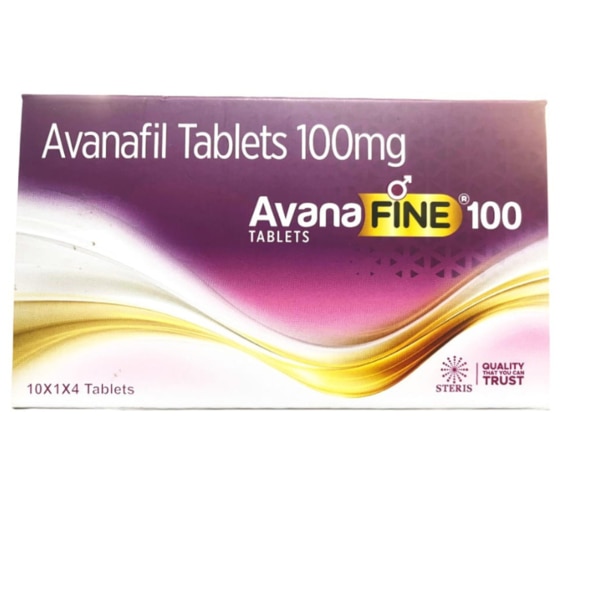AVANA FINE 100 is a prescription medication primarily used to treat erectile dysfunction (ED) in men. Containing Avanafil (100 mg) as the active ingredient, it belongs to the class of drugs known as phosphodiesterase type 5 (PDE5) inhibitors. AVANA FINE 100 is designed to help men achieve and maintain an erection by increasing blood flow to the penis when sexually stimulated. It is known for its fast action, typically working within 15 to 30 minutes, and can be taken shortly before engaging in sexual activity, making it a convenient and effective solution for those dealing with ED. Key Benefits: Fast-Acting Formula: Avanafil works faster than many other ED medications, with effects typically starting within 15 minutes of ingestion. This allows for more spontaneity in sexual activity.Effective for Erectile Dysfunction: AVANA FINE 100 is proven to be effective in helping men achieve and maintain a firmer, longer-lasting erection when sexually stimulated, thereby improving sexual performance and satisfaction.Long-Lasting Results: The effects of AVANA FINE 100 can last for up to 6 hours, providing ample time for sexual activity.Improved Confidence and Quality of Life: For men struggling with ED, AVANA FINE 100 offers a reliable solution that can restore confidence and improve overall quality of life, including intimate relationships.Reduced Side Effects: Avanafil is known for its lower incidence of side effects compared to other PDE5 inhibitors, making it a safer option for many users. How Does It Work? AVANA FINE 100 works by inhibiting the enzyme phosphodiesterase type 5 (PDE5). PDE5 is responsible for regulating blood flow in the penis. By inhibiting this enzyme, Avanafil enhances the effect of nitric oxide, a natural chemical released during sexual stimulation. Nitric oxide helps relax the smooth muscles in the penis, allowing more blood to flow into the penile tissues. This increased blood flow helps a man achieve and maintain an erection sufficient for sexual activity.It is important to note that AVANA FINE 100 only works when there is sexual arousal. It does not cause an erection on its own without stimulation. Directions for Use: Dosage: The recommended starting dose of AVANA FINE 100 is one tablet (100 mg) taken orally as needed. It should be taken approximately 15 to 30 minutes before engaging in sexual activity.Food and Drink: AVANA FINE 100 can be taken with or without food. However, taking it with a high-fat meal may delay its onset of action.Timing: Avoid taking more than one dose in a 24-hour period. It is best to follow your doctor's guidance regarding how frequently to use this medication.Alcohol: It is advisable to avoid excessive alcohol consumption while taking this medication, as it may increase the risk of side effects like dizziness or low blood pressure. Side Effects: While AVANA FINE 100 is generally well-tolerated, some users may experience side effects. Common side effects include:Headache: A common side effect due to the increased blood flow caused by the medication.Flushing: Some users may experience a warm or flushed sensation in the face or upper body.Nasal Congestion: Mild nasal stuffiness or congestion can occur.Dizziness: A sense of lightheadedness or dizziness, especially when standing up quickly.Back Pain or Muscle Aches: Some individuals report mild muscle aches, including back pain.