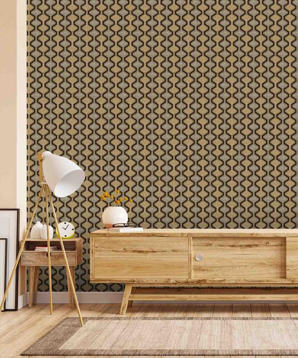 Geometric, Abstract or 3D patterns are a very modern and highly popular choice in wallpaper. Make a statement in your home with our modern geometric and motif wallpaper designs. Find sharp repeated lines for that contemporary style or curved and wavy patterns to suit a more classic theme.Collection: ParadisePattern Number: PD2503-4Roll Size: 1.06 mtrs X 5.2 mtrs = 59 SqftMRP/ Roll: ₹ 4000/Roll ₹ 3200/Roll