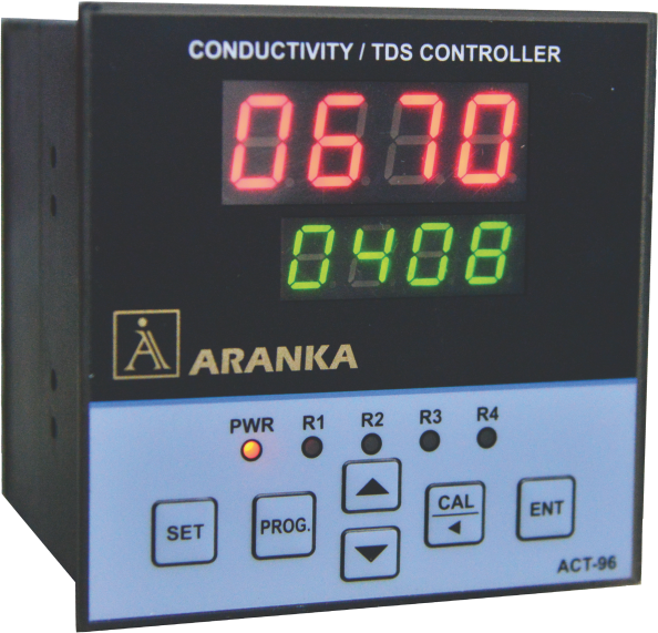 This new microprocessor-based family of Online Conductivity panel mounted controller isdesigned for a wide variety of environmental monitoring applications. The units featuresautomatic or manual temperature compensation of Conductivity, two 5 amp mechanical relays andcontorting output. For ease of operation all calibration and parameter set points are selectable through the front keypad.