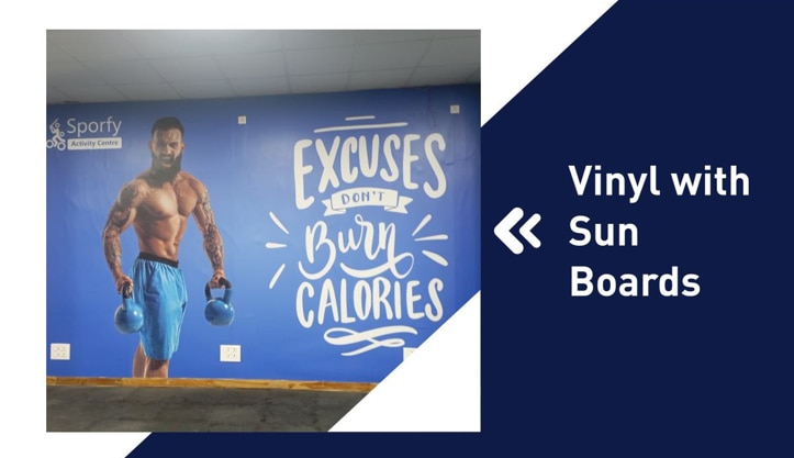 Vinyl sunboards are commonly used for trade shows, events, retail displays, and other promotional purposes due to their versatility and ease of use. They can be customized to include text, images, logos, and other branding elements to convey the desired message effectively.