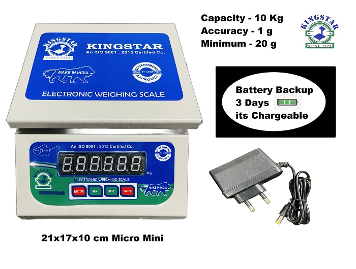 Micromini Scale Capacity 10kg Accuracy 1g Minimum 20gm Front & Back Led Display
