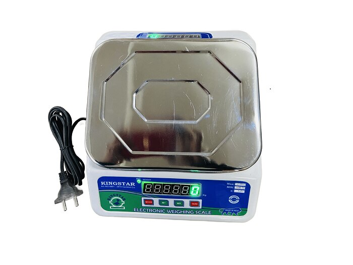 ABS SS Pan Scale Capacity 30Kg Accuracy 5gm Minimum 100gm Front & Back Green display