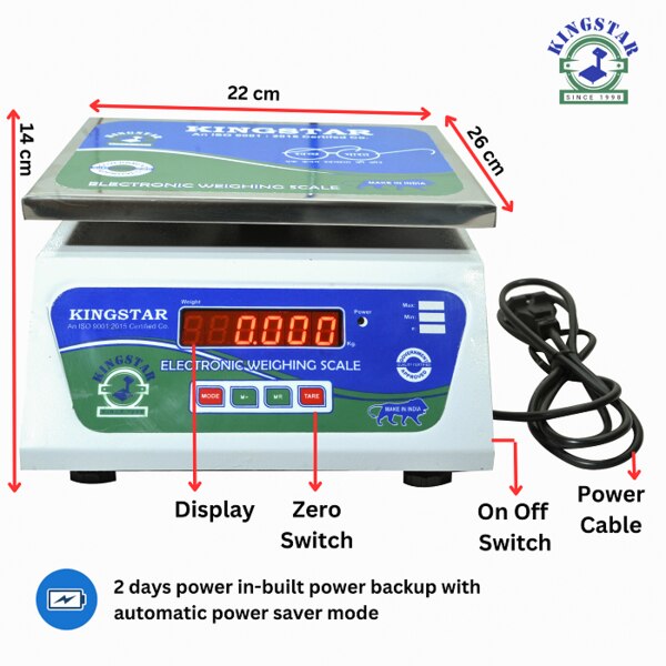 Metal Mini Scale Capacity 30Kg Accuracy 5gm Minimum 100gm Front & Back Red led Display