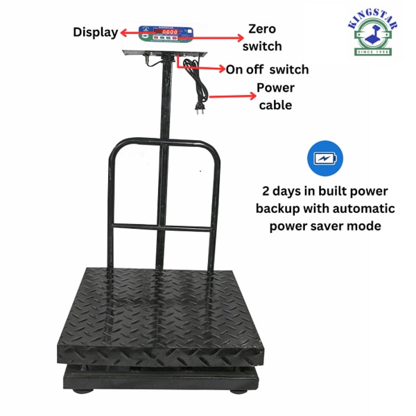 500X500mm Platform Scale Capacity 300Kg Accuracy 50g Minimum 1kg Front Red Led Display Metal Pan