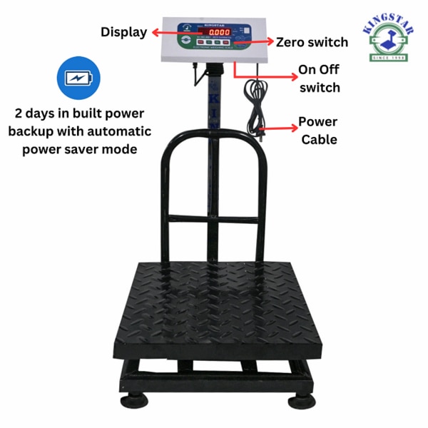 400X400mm Platform Scale Capacity 200Kg Accuracy 20gm Minimum 400gm Metal Pan