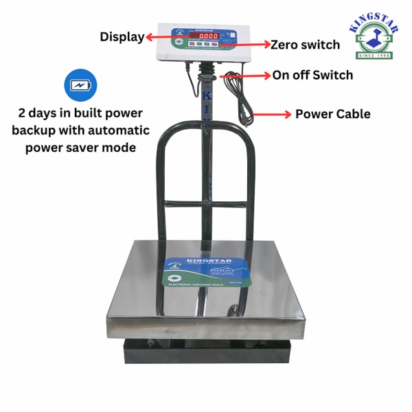 400X400mm Platform Scale Capacity 200Kg Accuracy 20gm minimum 400gm front green led display SS Pan