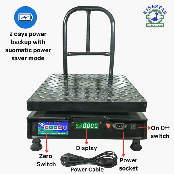 400X400MM Kitchen Scale Capacity 200Kg Accuracy 20gm Minimum 400gm Front Display Metal Pan