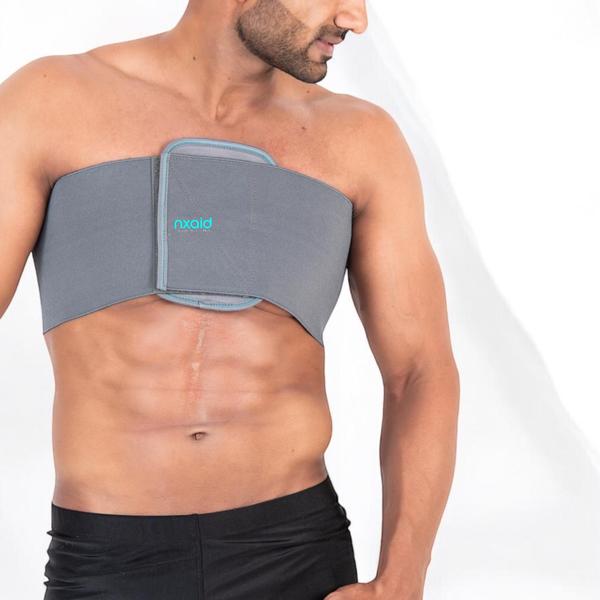 Compresses and holds the Rib-cage to empower your recovery Silent Features-made from a breathable, flexible elasticFabric is extra cushioning and contains soft foam inside Optimal compressionLightweight and thin constructionBroad hook loop closureExtra pad relieves pressure from the affected areaLonger lifeBenefits-Wearing a RIB-WRAP may post-operative pain It may also decrease psychological distress following your procedure Rib-Wrap also may control deep breathingsupport the fracted ribsimprove respiratory functionRecommended for-Rib Fracturesprovide pain relief via chest wall stabilization