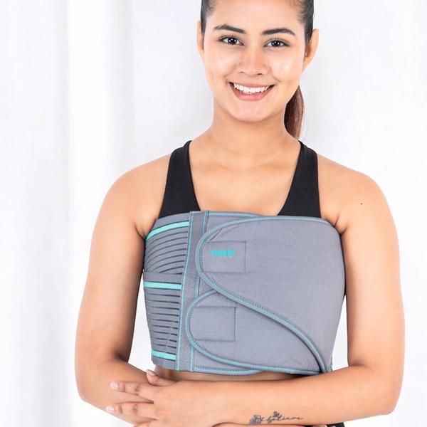 Silent Features-Made from a breathable, flexible monofilament elasticThe Extra super soft cushioning pad protects the sternum incisions The Criss-Cross back panel ensures perfect compression and minimum back coverageLightweight and thin constructionDouble hook loop closure system for the perfect applicationExtra soft sternum pad relieves pressure from the affected areaLonger life of the productBenefits-Reduces the discomfort of sudden rib cage expansion during deep breathing, coughing and sneezingWearing a Sternum Support may relieve post-operative pain It may also decrease psychological distress following your procedure Sternum Support also may control deep breathing and improve respiratory functionRecommended for-To provide pain relief via chest wall stabilizationPost cardiothoracic surgeryTo protect and bind surgical incisions of the chest