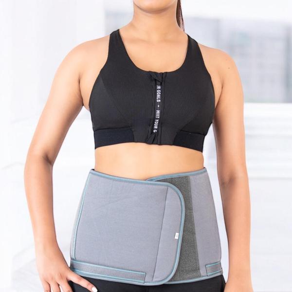 Binds and supports the pelvic region to empower your recovery Silent Features-made from a breathable, flexible monofilament elasticFabric is extra cushioning and contains soft foam inside Optimal compressionLightweight and thin constructionBroad hook loop closureBenefits-reduce haemorrhage after a pelvic fractureWearing a Pelvic Binder may decrease post-operative pain It may also decrease psychological distress following your procedure support the SI jointRecommended for-Pelvic injuriesRing fracturePelvic fracturePost-operative care