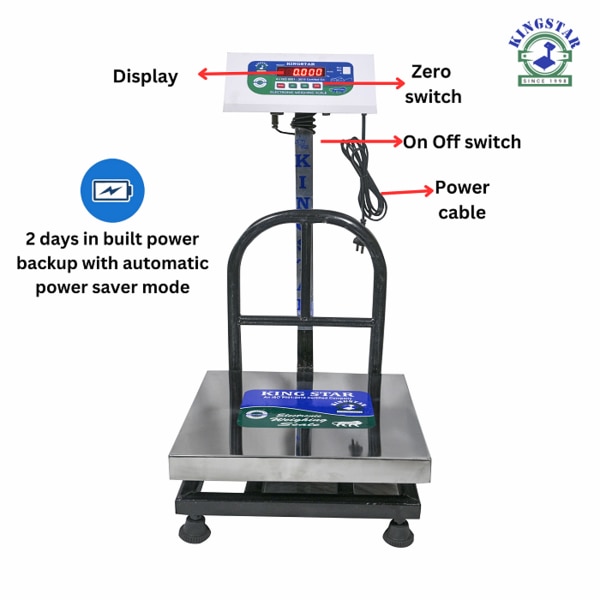 350X350MM Platform Scale Capacity 100Kg Accuracy 10gm Minimum 200gm front Display Steel Pan
