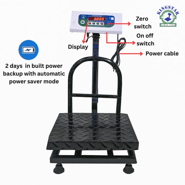 350X350MM Platform Scale Capacity 100Kg Accuracy 10gm Minimum 200gm front display Metal Pan