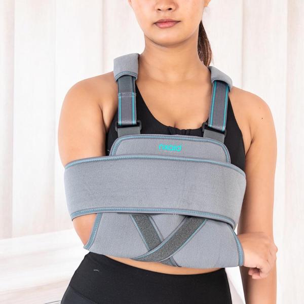 Immobilizes shoulder & arm and empowers your recovery Silent Features-Suitable as a shoulder immobilizer or arm slingDesigned to immobilize the shoulder or armArm cradle made of PU bonded extra soft material for added comfortThe strap position leaves the neck free to avoid cervical stressFits either the left or right shoulderBenefits-Wrist and upper arm fastening cuffs make this immobilizer simple and easy to fitAdjustable straps can be tailored to suit your personal needsPressure is distributed evenly across the shoulder and clavicleA removable Shoulder adds perfect immobilization of the shoulderRecommended for-Post-operative recovery of the shoulder or armSoft tissue trauma to the shoulder or armHumeral FracturesShoulder dislocationsStroke recoveryAssistance with partial paralysisHemiplegiaHumeral lesionsPost-surgical repair