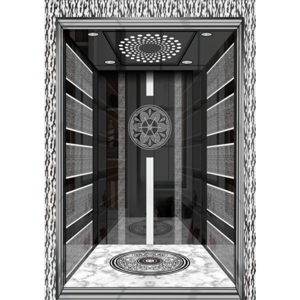 The Black Mirror Elevator Cabin combines elegance and sophistication, offering a sleek and stylish aesthetic for any building. Crafted with high-quality materials, it provides a modern, reflective surface that enhances the visual appeal of your elevator interiors, creating a luxurious experience for passengers.